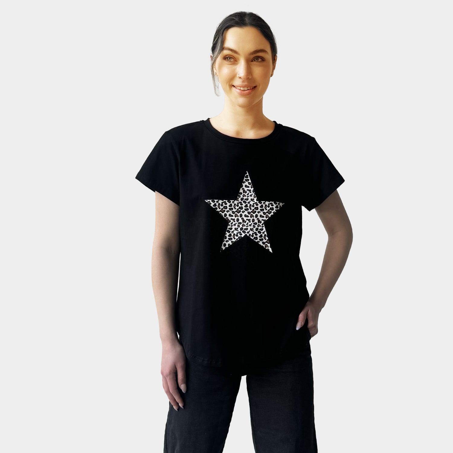 AM01267-2 LEOPARD STAR TEE – Amyic